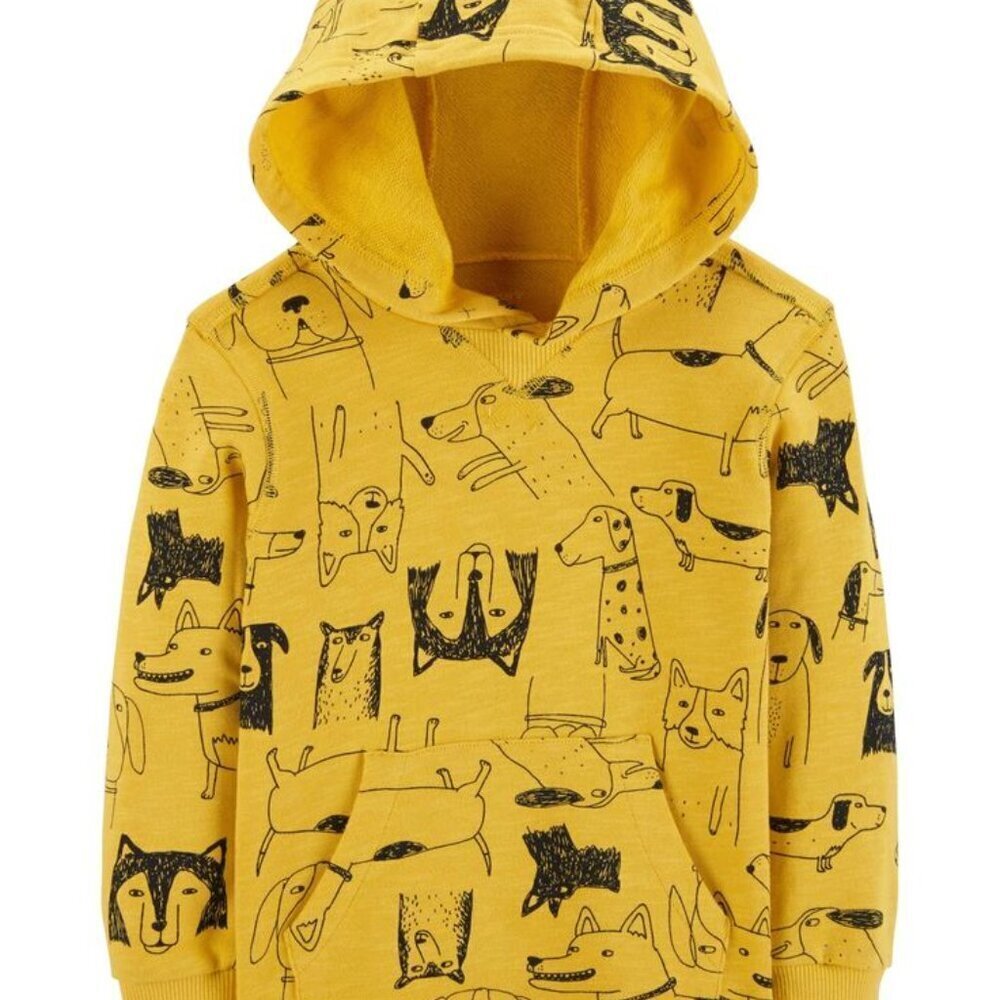 Carters‎ yellow and black dog print hoodie